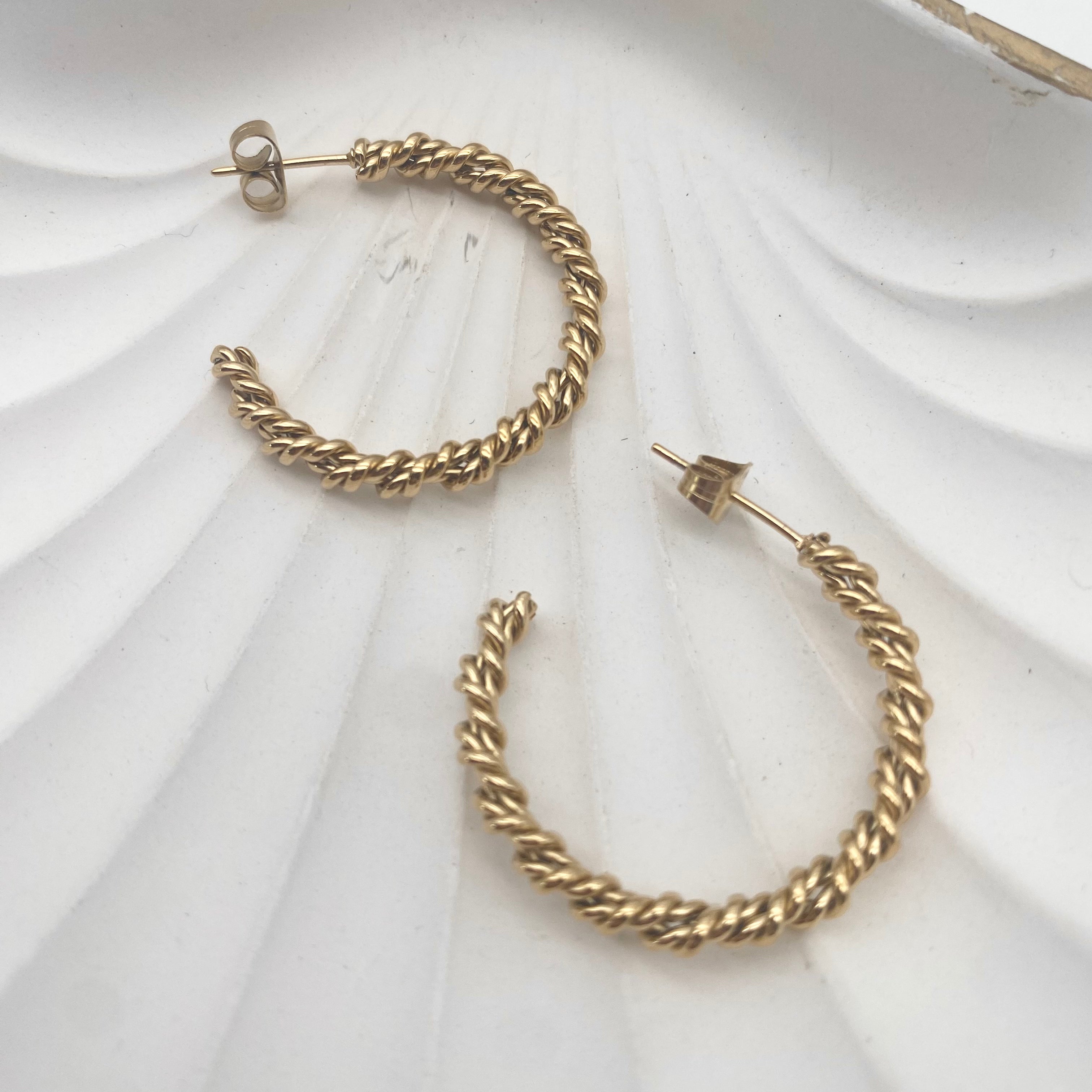 Ohrringe Thin Hoops Double Twist