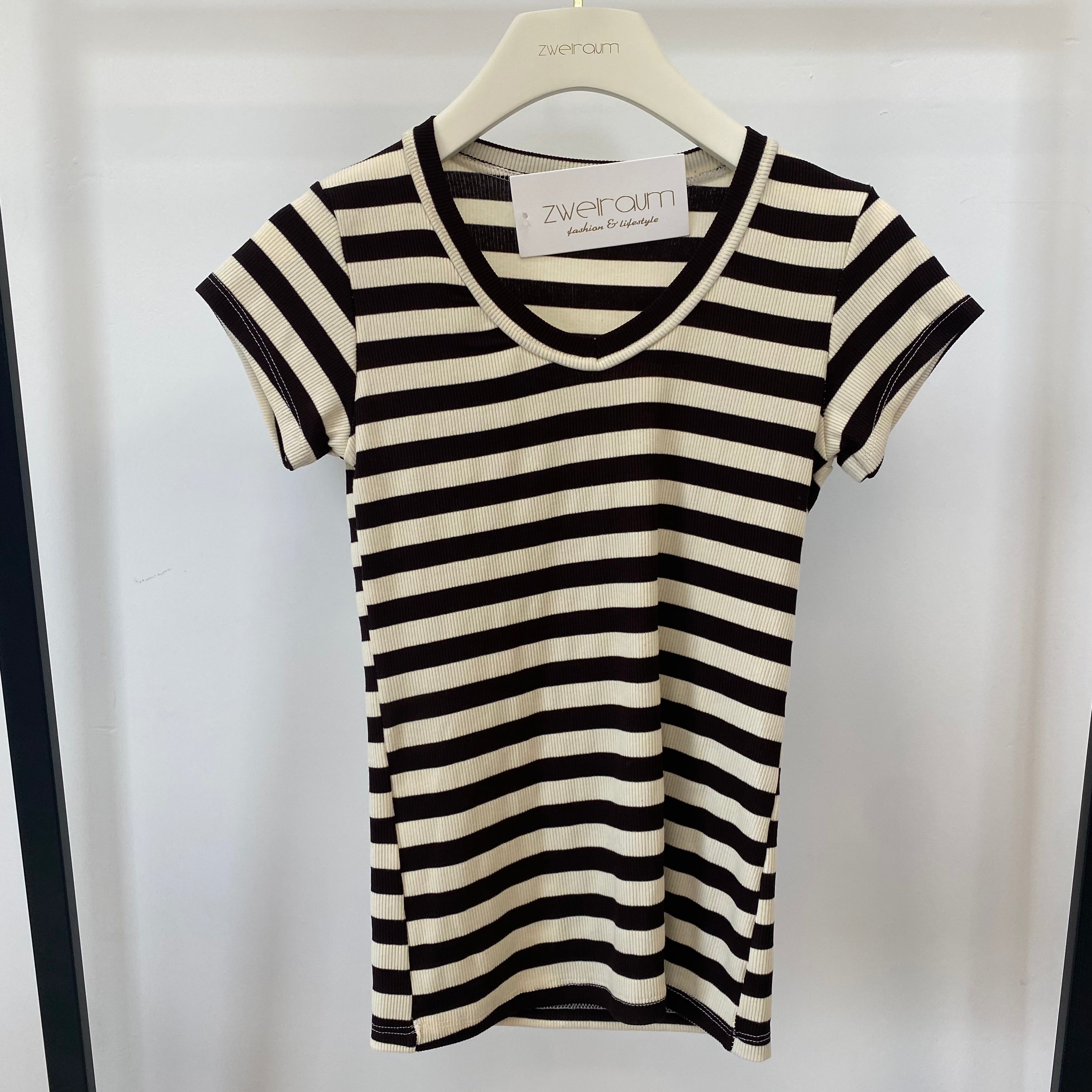 Ribbed Kurzarmshirt Stripes