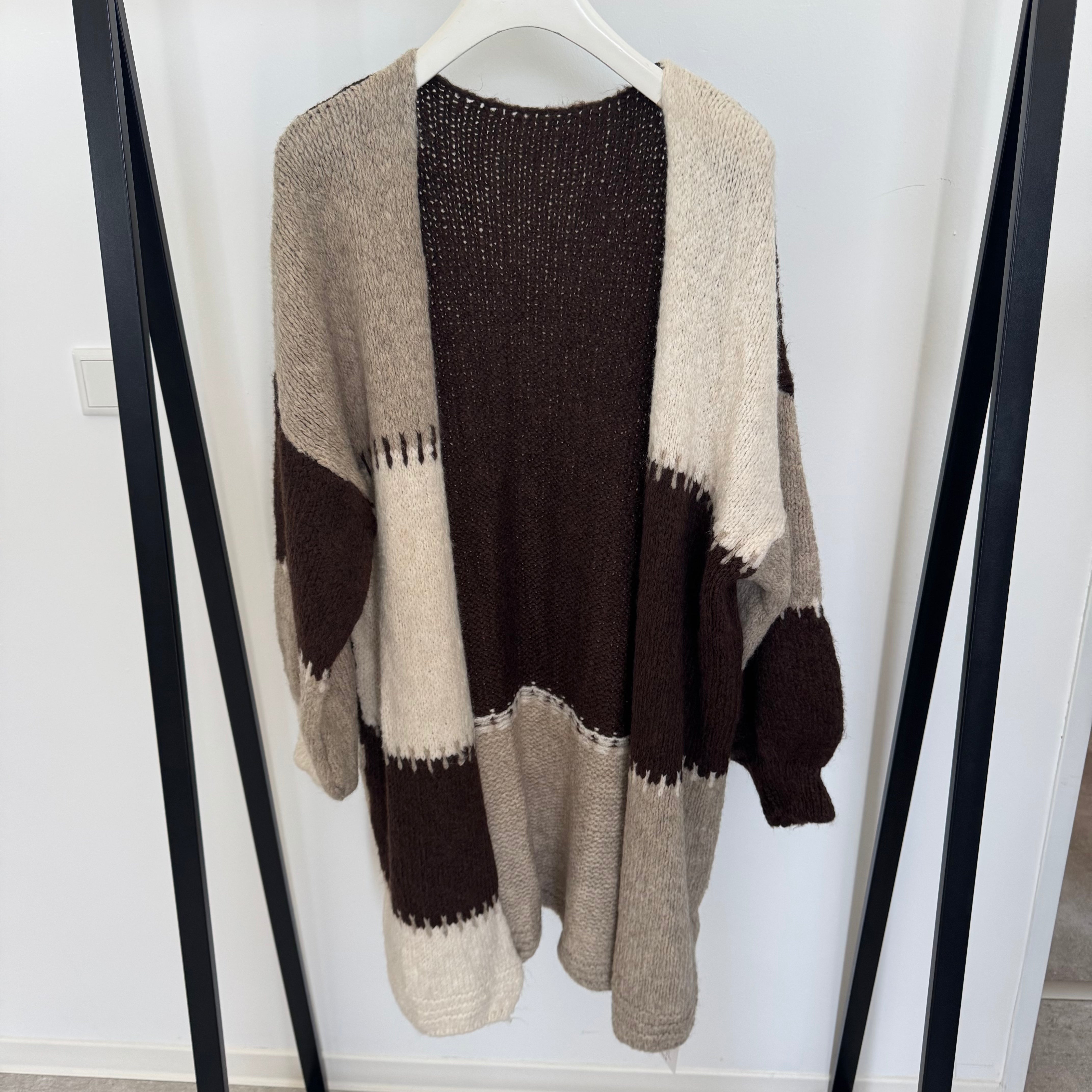 Long Strick Jacke Patches