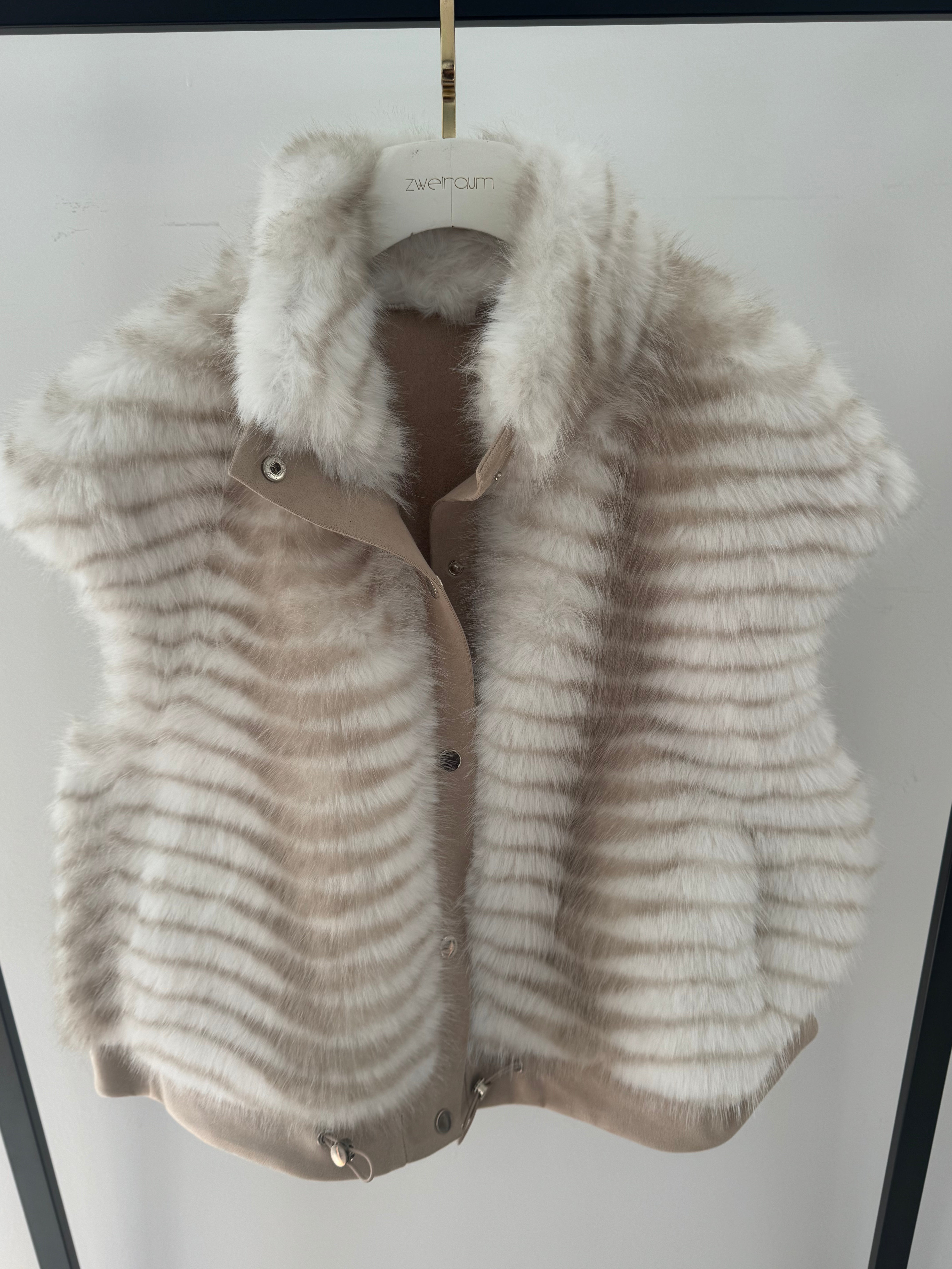 Midi Kuschel Weste Zebra a like