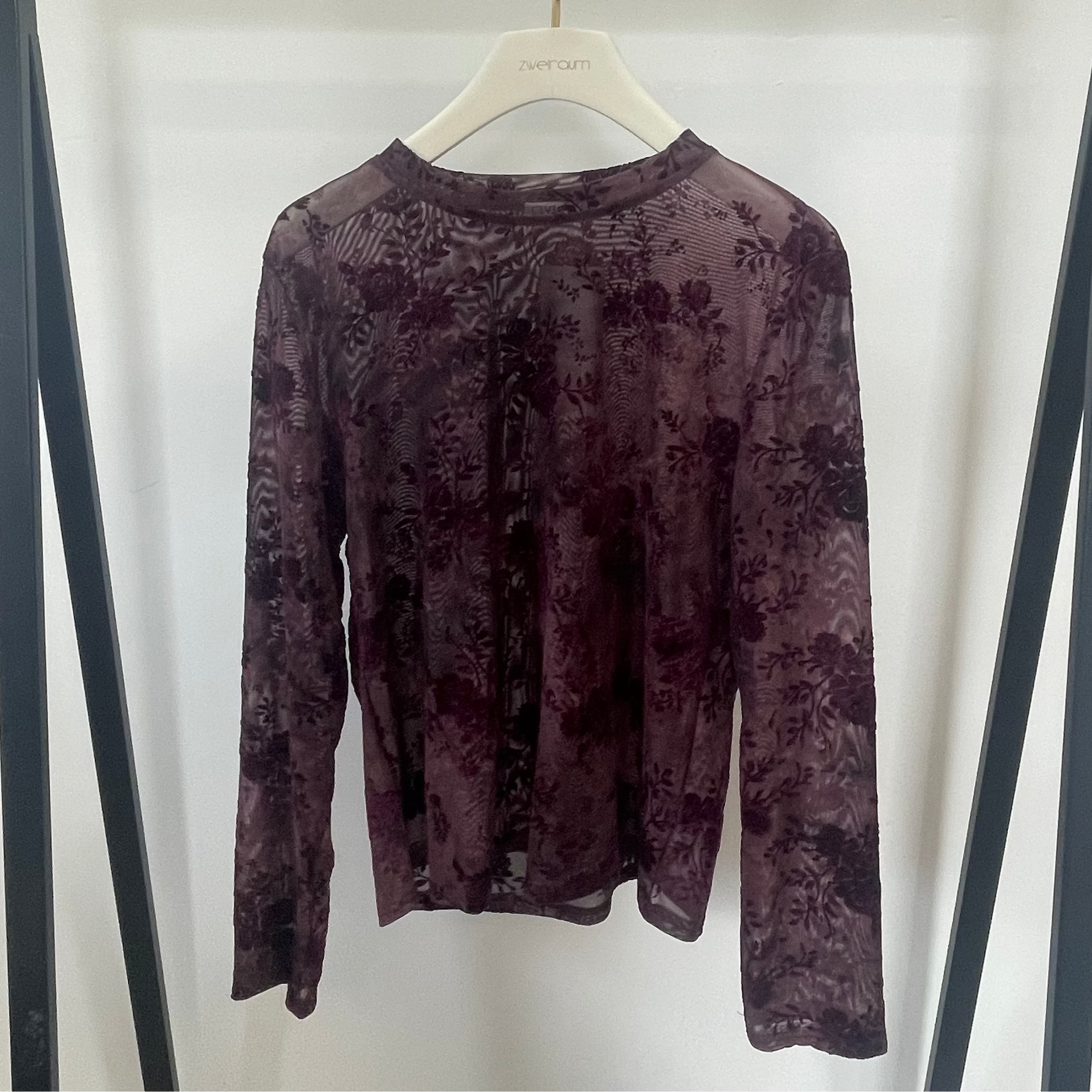 Longsleeve Sheer Samt Optik