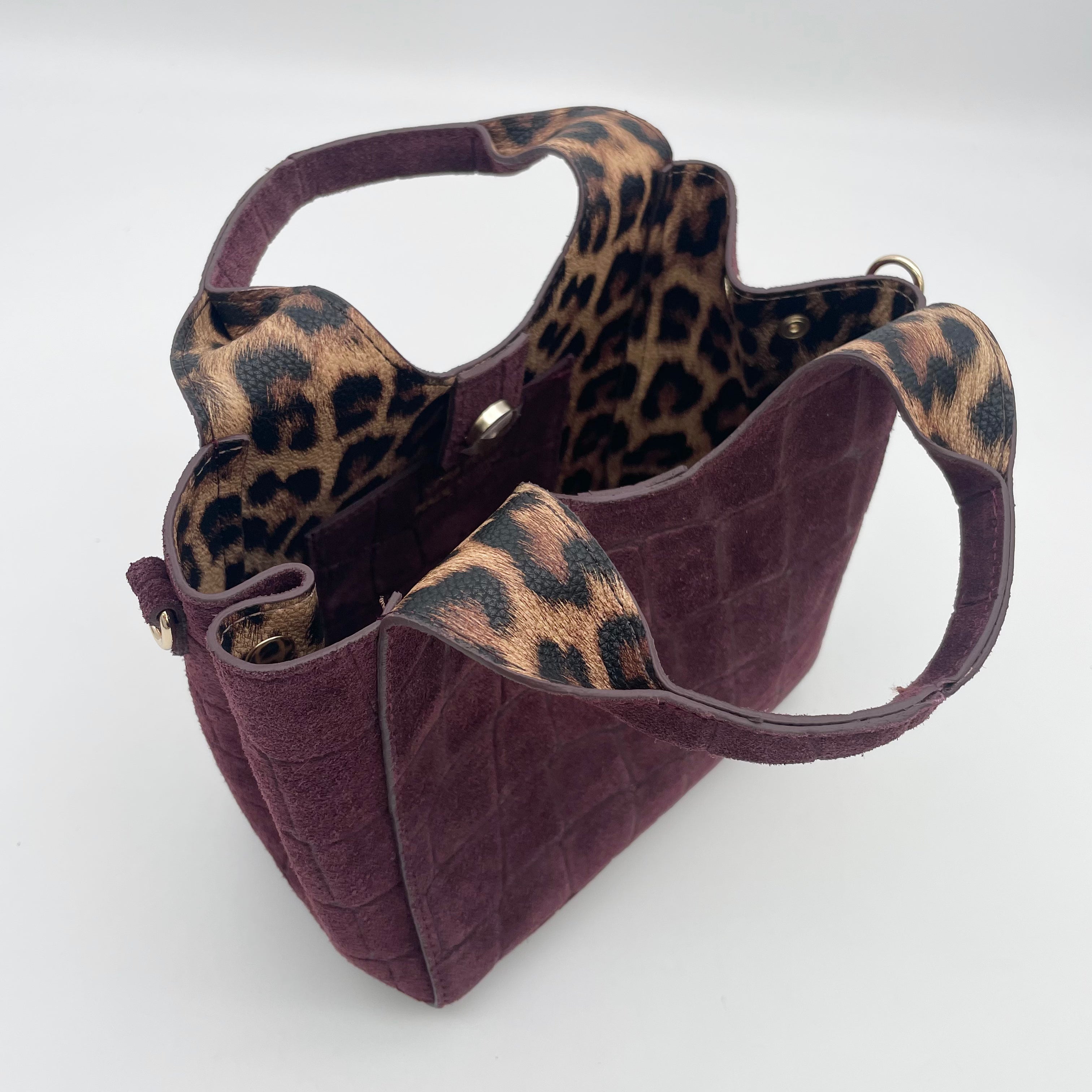 Mini Wildleder Kroko Tasche