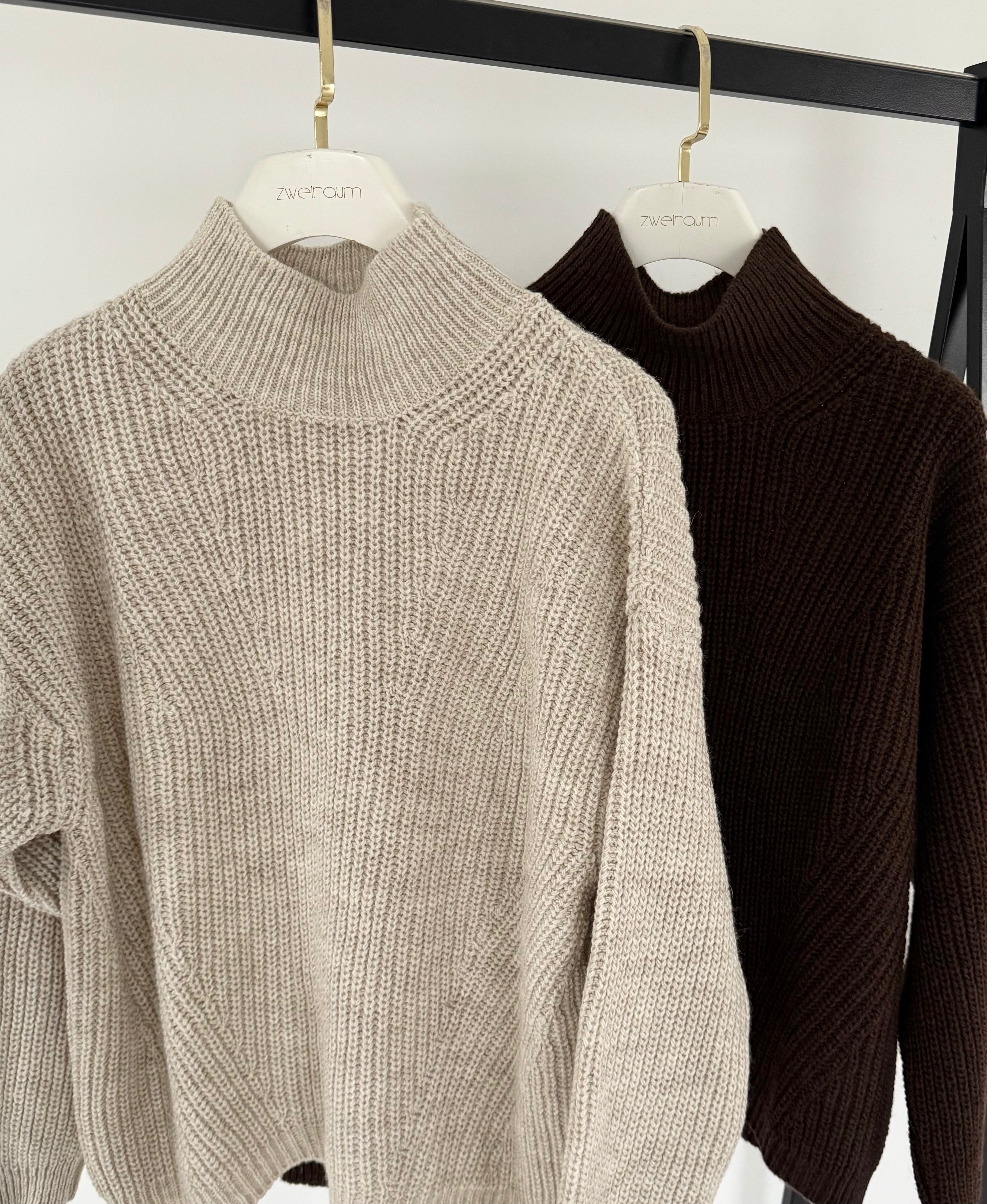 Midi Grobstrick Pulli Turtleneck