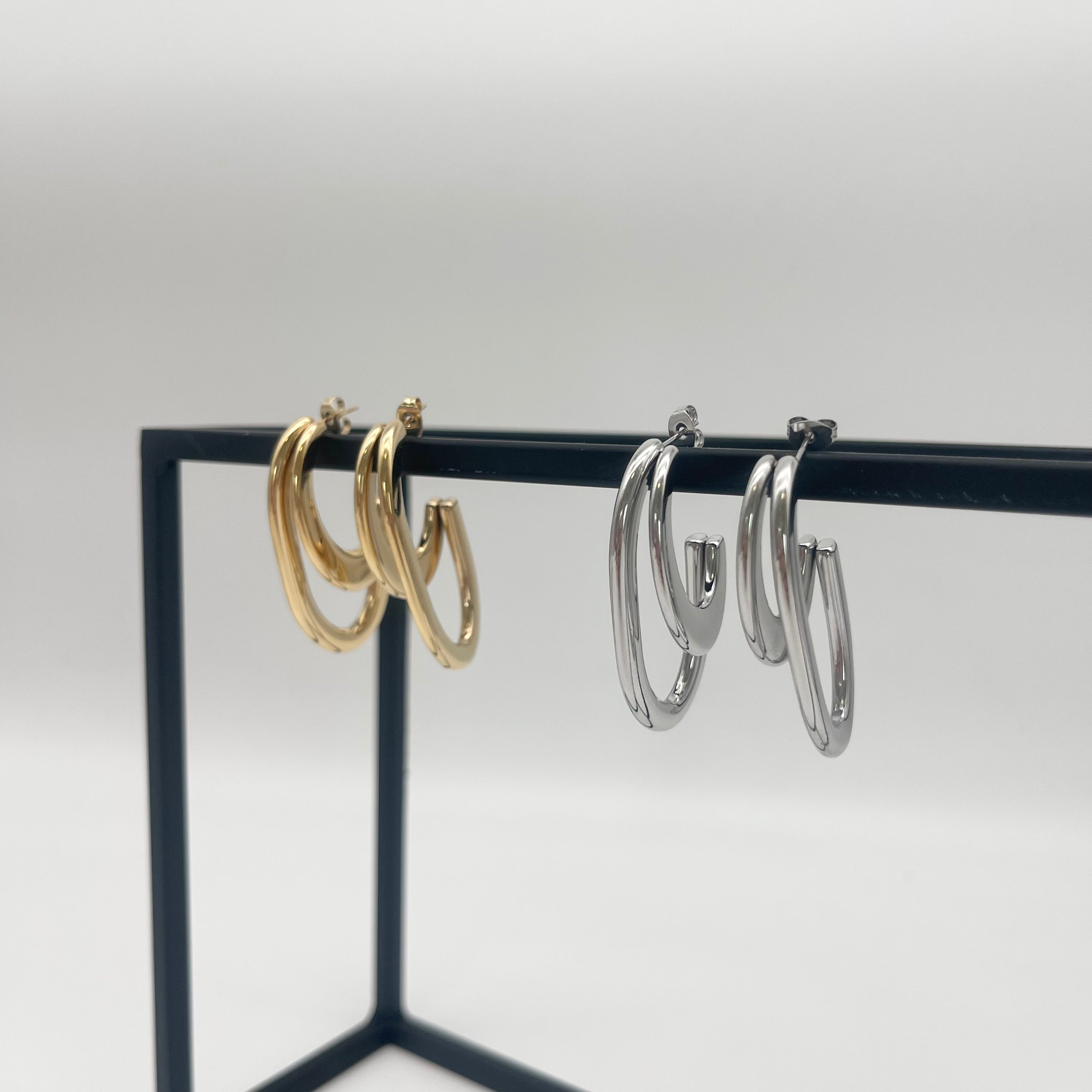 Ohrringe Double Oval Hoops